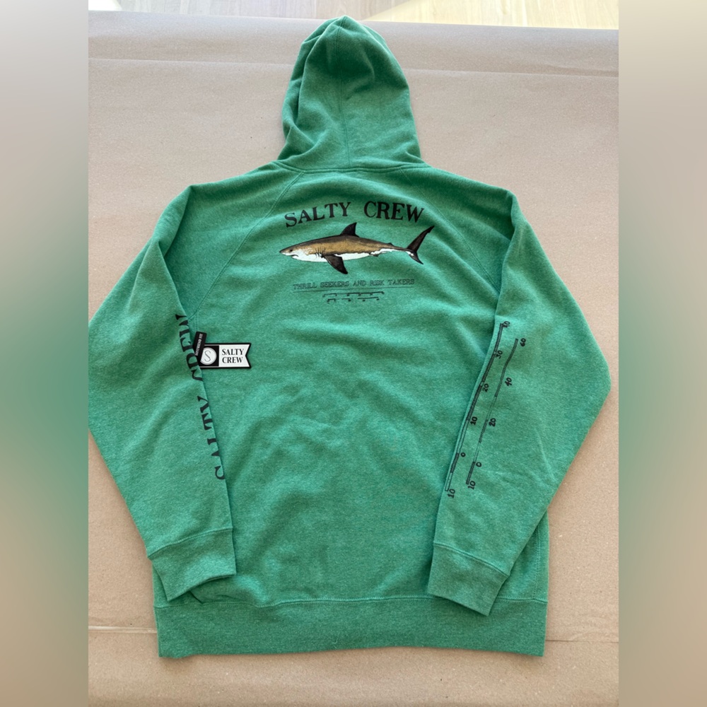 Salty Crew — Boyfriend Fit Green Full-Zip Hooded Sweatshirt — Size XL — NWT - Picture 4 of 16